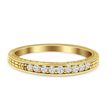 Half Eternity Engraved Band